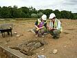 Norfolk Heritage Explorer volunteers inspect the excavation of a Roman kiln in Watlington in early 2006  © Norfolk Museums & Archaeology Service