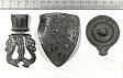 Medieval lead pilgrim badge, buckle plate and belt tag from Bircham Newton  © Norfolk Museums & Archaeology Service