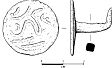 Drawing of Medieval stud from NHER 42846  © Norfolk County Council