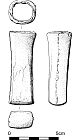 Drawing of a Late Bronze Age socketed hammer.  © S. White and the Norfolk Museums and Archaeology Service