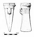 Drawing of a latex axe cast from the mould.  © S. White and the Norfolk Museums and Archaeology Service