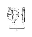 Drawing of a Middle Saxon to medieval hooked tag from NHER 33685  © Norfolk County Council