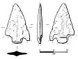 Drawing of a Middle Bronze Age arrowhead from NHER 32098  © Norfolk County Council