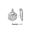 Drawing of a medieval harness pendant from NHER 23835  © Norfolk County Council