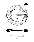Drawing of a medieval brooch from NHER 1555  © Norfolk County Council