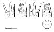 Drawing of a Late Saxon/medieval copper alloy staff terminal or ferrule NHER 2024  © Norfolk County Council
