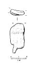 Drawing of a Late Bronze Age socketed axehead fragment from NHER 35664  © Norfolk County Council