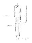 Drawing of a Middle to Late Bronze Age tanged knife from NHER 33431  © Norfolk County Council