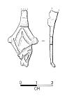 Drawing of an incomplete Late Saxon strap end from NHER 31402  © Norfolk County Council