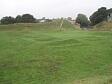 The earthworks of medieval buildings in the bailey, Castle Acre  © Norfolk Museums & Archaeology Service