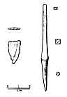 Bronze Age/Late Bronze Age knife 1 and Late Bronze Age awl from NHER 25765  © Norfolk County Council
