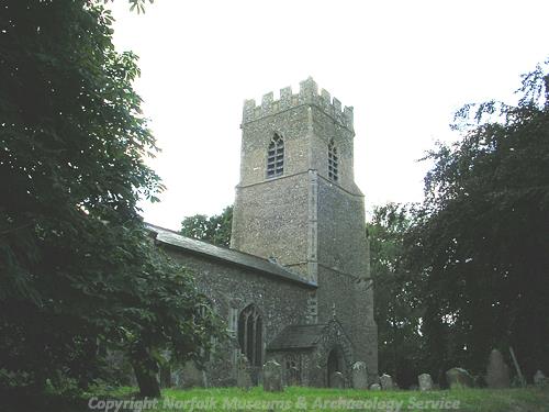 The 14th century and late tower of St Margaret's Church.