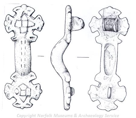 Early to Middle Saxon ansate brooch probably imported from Flanders.