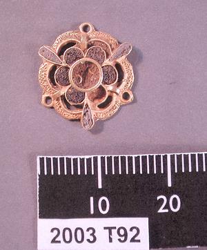 Photograph of a 16th century dress fastener.