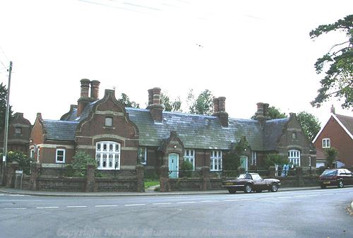 The almshouses on Castle Hill Road were built in the late 19th century
