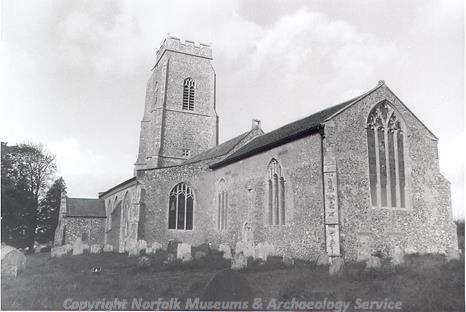 Photograph of St Mary's Church, Erpingham. Decorated style. Viewed from south-west.