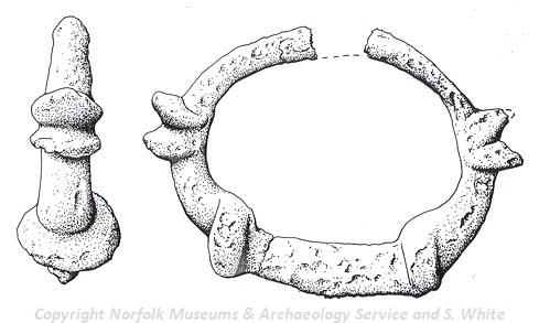Drawing of an Iron Age terret from Ormesby St Michael.