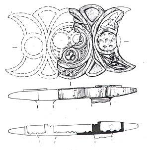 Drawing of a Middle Saxon decorative mount from West Rudham.