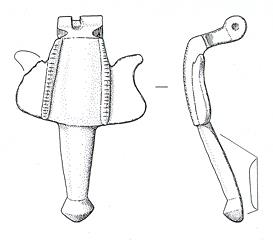 Drawing of a Roman Hod Hill brooch from Stradsett.