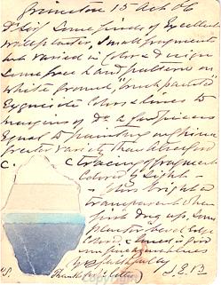 A postcard written by J.E.B. in 1906 describing the discovery of painted wall plaster at Grimston villa.