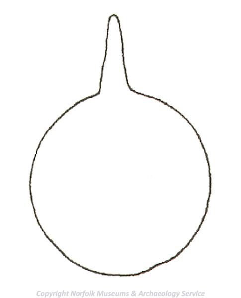 Drawing of the template used to make a circular medieval horse harness pendant.