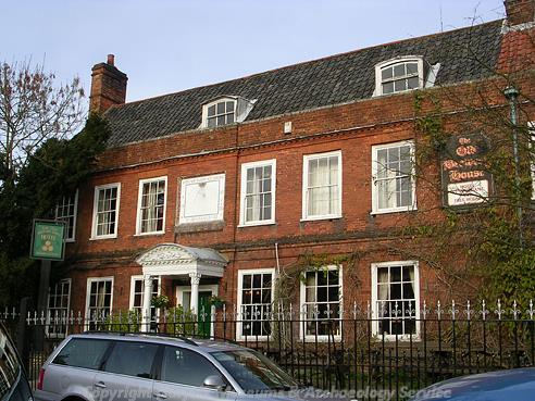 Photograph of Old Brewery House, an early 17th century red brick house and brewery.