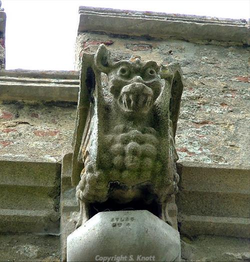 Photograph of a gargoyle on St Clement's Church, Outwell. Photograph from www.norfolkchurches.co.uk
