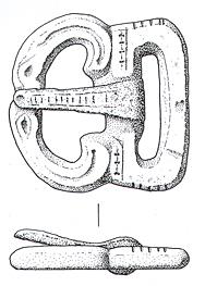 Drawing of a Roman or Early Saxon military buckle from Upwell.