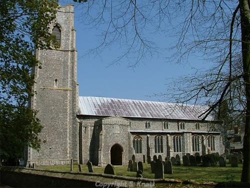 Photograph of All Saints' Church, Scottow. Photograph from www.norfolkchurches.co.uk