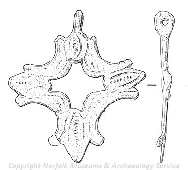A cruciform horse harness pendant from Whinburgh.