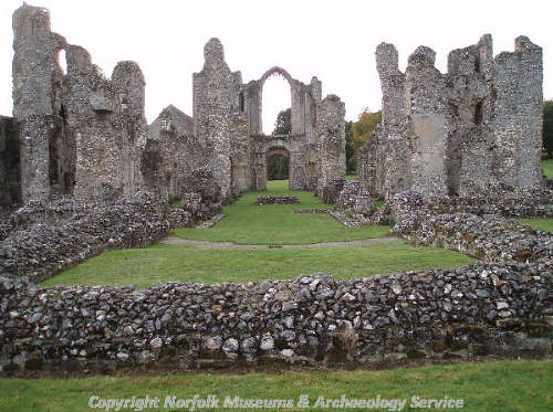 The ruins of the church at Castle Acre Priory